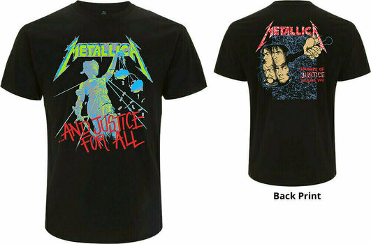T-Shirt Metallica T-Shirt And Justice For All Original Unisex Black M - 3