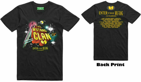 T-Shirt Wu-Tang Clan T-Shirt Gods of Rap Tour 2019 Unisex Black 2XL - 3