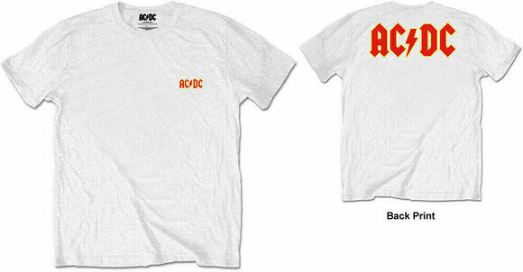 Maglietta AC/DC Maglietta Logo Unisex Bianca XL - 3