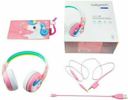 Headphones for children BuddyPhones Wave Unicorn Pink - 9