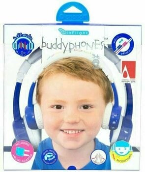 Слушалки за деца BuddyPhones Inflight Син - 9