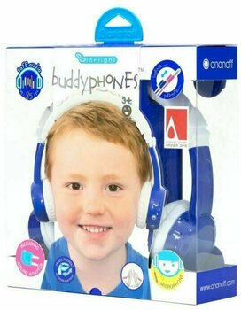Слушалки за деца BuddyPhones Inflight Син - 11