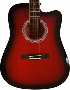 Dreadnought elektro-akoestische gitaar Aiersi SG028CE Red Sunburst - 3