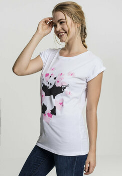 T-Shirt Banksy T-Shirt Panda Heart Damen White XL - 5