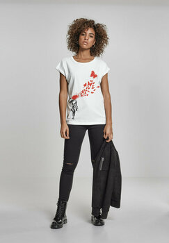 T-shirt Banksy Butterfly White S T-shirt - 6