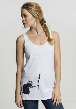 T-Shirt Banksy T-Shirt Painter Rat Female White S - 2