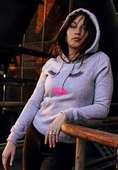 Hoodie Eyelashes Hoody Heather Grey S - 6