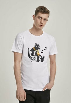 Shirt Banksy Shirt HipHop Rat Heren White XS - 2