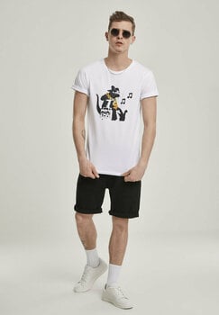 Camiseta de manga corta Banksy Camiseta de manga corta HipHop Rat Hombre Blanco XS - 6