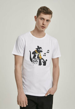T-shirt Banksy HipHop Rat White S T-shirt - 2