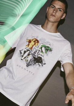 T-Shirt Harry Potter Hogwarts Emblem White S T-Shirt - 6