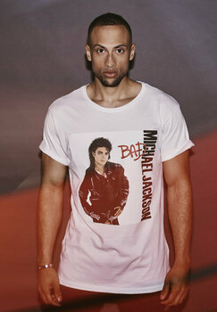 Majica Michael Jackson Majica Bad Moška Bela L - 6