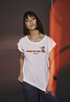 Camiseta de manga corta Betty Boop Camiseta de manga corta Woke Up Mujer Blanco XS - 3
