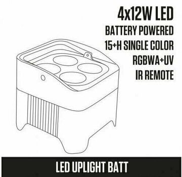 LED PAR Fractal Lights Led Uplight Batt 4 x 12 W - 2