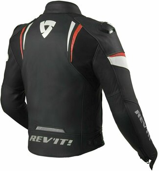 Leather Jacket Rev'it! Glide Black/Neon Red 50 Leather Jacket - 2