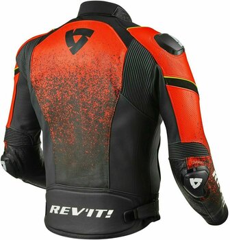 Leather Jacket Rev'it! Quantum Black/Neon Red 50 Leather Jacket - 2