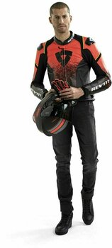 Leather Jacket Rev'it! Quantum Black/Neon Red 50 Leather Jacket - 3