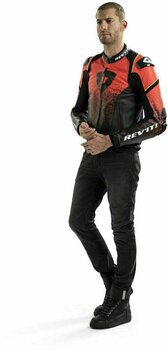 Leather Jacket Rev'it! Quantum Black/Neon Red 50 Leather Jacket - 6