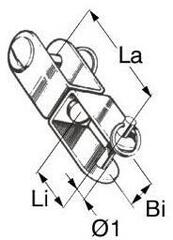 Bootsluiting Lindemann Swivel Shackle Stainless Steel 4,8 mm Bootsluiting - 1
