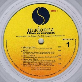 Hanglemez Madonna - Like A Virgin (Clear Vinyl Album) LP - 2