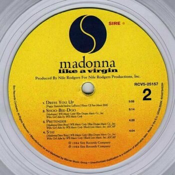 Vinyl Record Madonna - Like A Virgin (Clear Vinyl Album) LP - 3