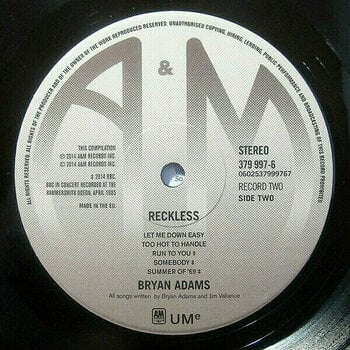 Disco de vinilo Bryan Adams - Reckless (2 LP) - 6