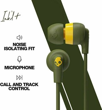 In-Ear Headphones Skullcandy INK´D + Earbuds Moss Olive Yellow - 3
