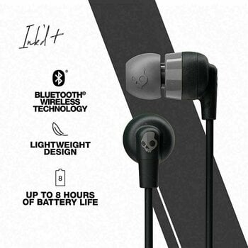 Ασύρματο Ακουστικό In-ear Skullcandy INK´D + Wireless Earbuds Μαύρο-Γκρι - 3