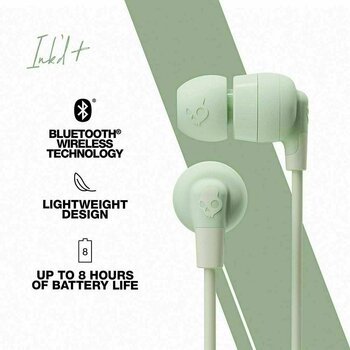 Auscultadores intra-auriculares sem fios Skullcandy INK´D + Wireless Earbuds Pastels Sage Green - 3