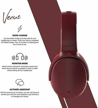 Wireless On-ear headphones Skullcandy Venue ANC Wireless Moab Red Black - 3