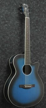Jumbo elektro-akoestische gitaar Ibanez AEG7-TBO Transparent Blue Sunburst - 2
