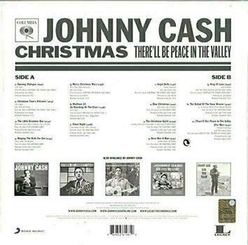 Vinyl Record Johnny Cash Christmas: There'll Be Peace In the Valley (LP) - 2