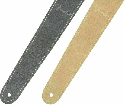 Leather guitar strap Fender Reversible 2'' Suede Leather guitar strap Gray/Tan - 4