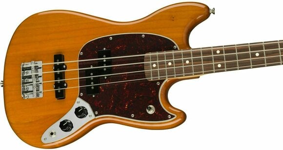 Elektrische basgitaar Fender Mustang PJ Bass PF Aged Natural - 4
