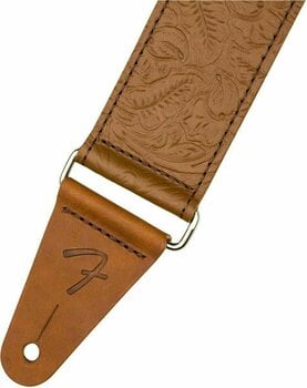 Leather guitar strap Fender Tooled Leather Guitar Strap 2'' Leather guitar strap Brown - 2