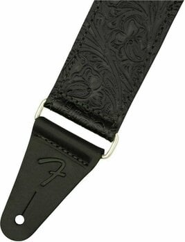 Leather guitar strap Fender Tooled Leather Guitar Strap 2'' Leather guitar strap Black - 2
