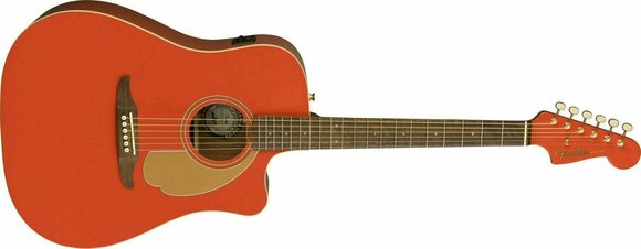 Dreadnought elektro-akoestische gitaar Fender Redondo Player Fiesta Red - 3