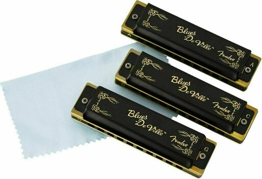 Diatonická ústní harmonika Fender Blues DeVille 3 Pack - 4