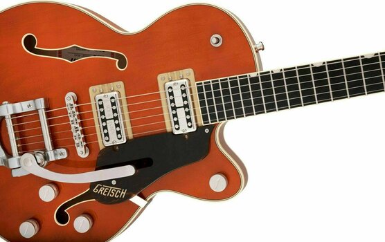 Halvakustisk guitar Gretsch G6659T Players Edition Broadkaster JR Round-up Orange - 5