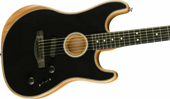 Elektroakusztikus gitár Fender American Acoustasonic Stratocaster Fekete - 3