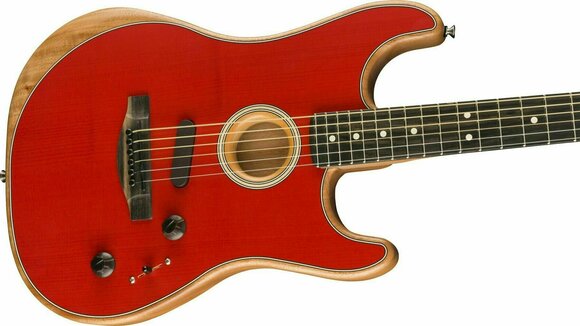 Elektroakoestische gitaar Fender American Acoustasonic Stratocaster Dakota Red - 3