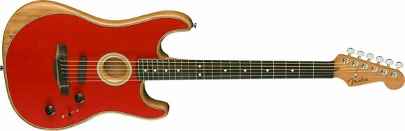 Speciell akustisk-elektrisk gitarr Fender American Acoustasonic Stratocaster Dakota Red - 4