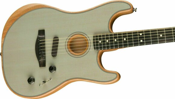 Speciell akustisk-elektrisk gitarr Fender American Acoustasonic Stratocaster Transparent Sonic Blue - 3