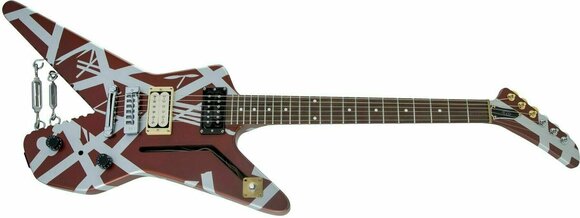 Guitare électrique EVH Striped Series Shark PF Burgundy with Silver Stripes Guitare électrique - 5