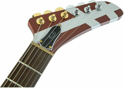 Guitare électrique EVH Striped Series Shark PF Burgundy with Silver Stripes Guitare électrique - 6