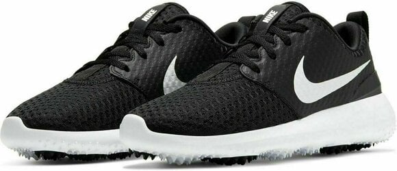 Junior čevlji za golf Nike Roshe G Black/Metallic White/White 36 - 3