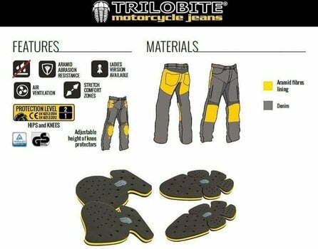 Motorcycle Jeans Trilobite 661 Parado Level 2 Dirty Blue 30 Motorcycle Jeans - 9