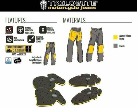 Motorcycle Jeans Trilobite 661 Parado Level 2 Slim Dirty Blue 40 Motorcycle Jeans - 9