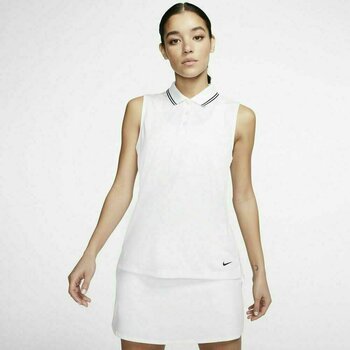 Polo-Shirt Nike Dri-Fit Victory Solid Sleeveless Womens Polo Shirt White/Black/Black M - 3