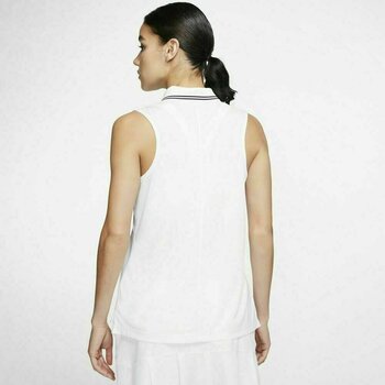 Polo Nike Dri-Fit Victory Solid Sleeveless Womens Polo Shirt White/Black/Black M - 4